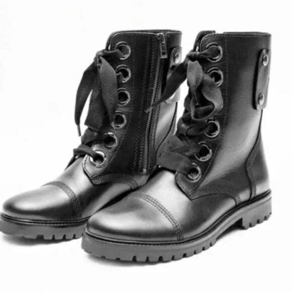 Zadig & Voltaire Joe Lug Sole Leather Combat Boot NIB 37 - Picture 1 of 14